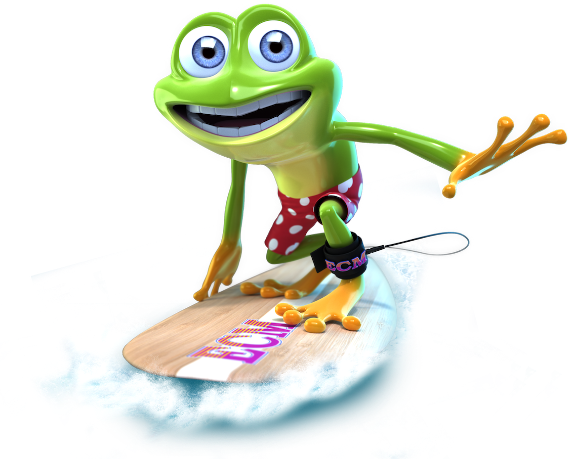 ECM-frog-surfing